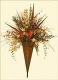 Feather, Grass and Orchid Wall Sconce-Metal Wall Accent