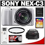 Sony Alpha NEX-C3 Digital Camera Body & E 18-55mm OSS Lens (Silver) with 16 ....