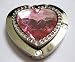Light Pink Crystal Heart With Diamonds Foldup Hand Bag Purse Hook Hanger