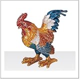 Jewelry Trinket Box with Crystal - Rooster Design