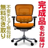 エルゴヒューマンプラス　完成品　ロータイプ　3D(ファブリック)メッシュ　オレンジ　Ergohuman plus ＥＨＰ-ＬＡＭ　ＫＭD-33の画像