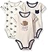 Touched by Nature Unisex Baby Organic Cotton Bodysuits, Hedgehog 3Pk, 6-9 Months (9M)