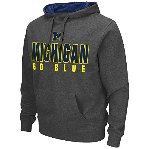 Mens NCAA Michigan Wolverines Pull-over Hoodie (Heather Charcoal)