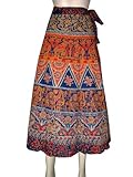 IMAGE OF Bohemian Animal Tribal Print Duke Blue Cotton Wrap Skirts 36