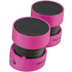 iHome iHM78PX Rechargeable Mini Speakers (Pink)