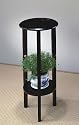 Contemporary Cappuccino Finish Round Plant Stand / Side Table