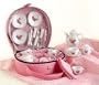 Deluxe Butterfly Porcelain Toy Tea Set in Pink Carry Case