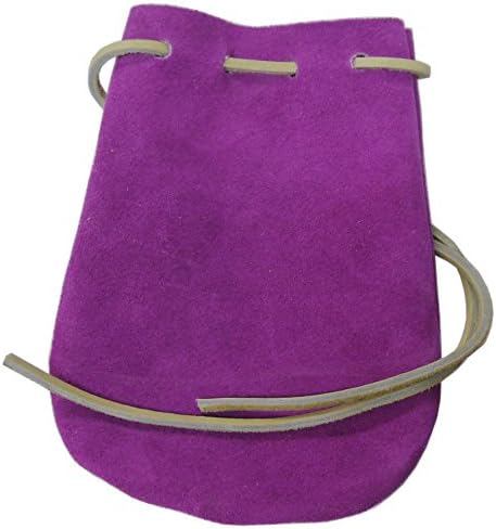 Purple Suede Leather Dice/Marble Bag 6" x 4 1/2"