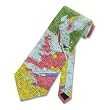 Men's Handmade Tie World Map Airplane Silk Necktie
