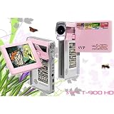 SVP T900 HD 720p Ultra-Slim Pink DIGITAL CAMCORDER+CAMERA+MP3/MP4 w/ 270 degree flip LCD + HDMI-out cable