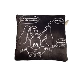 Pl�schkissen / Sofakissen mit Spr�che, Oberstoff und F�llung - Polyester, Gr��e: ca. 35 x 35 cm, "Mir ist soooo langweilig ohne Dich!"