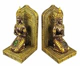 Metallic Bronze Finish Thai Buddha Bookends Book Ends