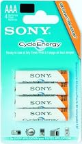 Sony Cycle Energy AAA Ni-MH Rechargeable Batteries (4-Pack)