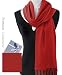 True Cashmere Scarf with free gift box, BOURDEAUX RED