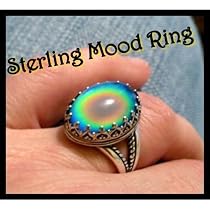 Mood Ring Sterling Silver with Vivid Fast Color Changes