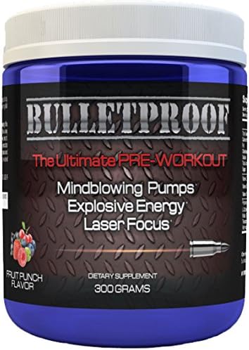 BulletProof: $19.95!! The Ultimate Pre Workout. Mind Blowing Pre Workout Pump, Explosive Pre Workout Energy, Laser Focus. 100% Guaranteed Best Preworkout Supplement. 30 Servings Fruit Punch PreWorkout Powder