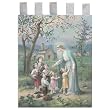 Church Banner - Mary with Children - Cotton Canvas with Archival Inks and UV Coating - Border Rings for Rod Hanging. Print Size 24"x36"