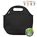 Bop Insulated Neoprene Kids Lunch Bag, Meal Tote for School, Kindergarten, Durable, Unisex Pattern, [9.5x9.5x5 Inches], (Black)