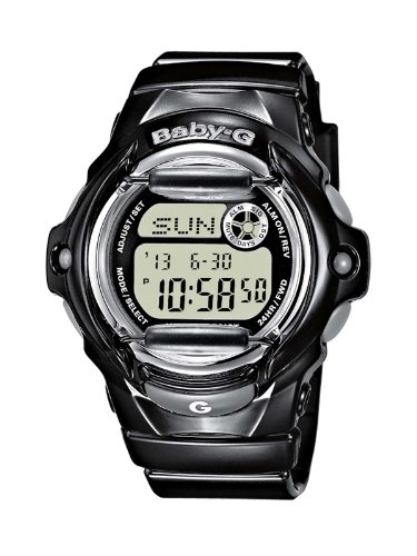 Casio BABY-G - Reloj digital de mujer de cuarzo con correa de resina negra (cronómetro, alarma, luz) - sumergible a 200 metros Casio BABY-G - Reloj digital de mujer de cuarzo con correa de resina negra (cronómetro, alarma, luz) - sumergible a 200 metros