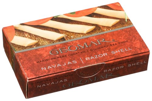 Geomar, Gourmet Seafood, Navajas Razor Shell, 3.17-Ounce Boxes (Pack of 6) by Gourmet Chilean Seafood