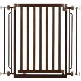 Richell Wood Easy-Lock Pet Gate, Mahogany Finish