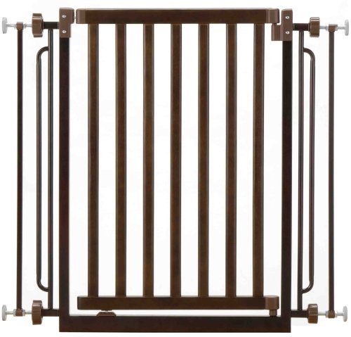 Richell Wood Easy-Lock Pet Gate, Mahogany Finish