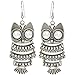 Nickel Free Articulated Owl Earrings, Crystal Eyes, USA!, in Burnished Silver