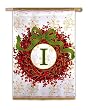 Monogram Holiday Wreath Regular Size Flag I