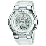 Casio - BGA-110-7BER - Montre Femme - Quartz - Analogique et Digitale - Alarme - Chronographe - Eclairage - Bracelet Résine Blanche