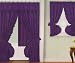 Purple Fabric Double Swag Shower Curtain with Matching Window Curtain and Vinyl Liner