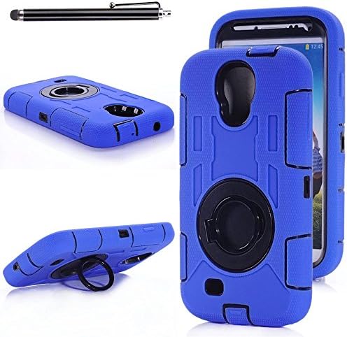 EasierBuy Armor cases,Tough Armorbox Dual Layer Hybrid Hard/Soft Protective Case for Samsung Galaxy S4 - Dark Blue