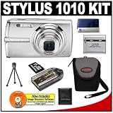 cheap Olympus Stylus 1010 10.1MP Digital Camera with 7x Optical Zoom (Silver) + 4GB microSDHC Card with Card Reader + Spare Li-50B Battery + Compact Padded Camera Case