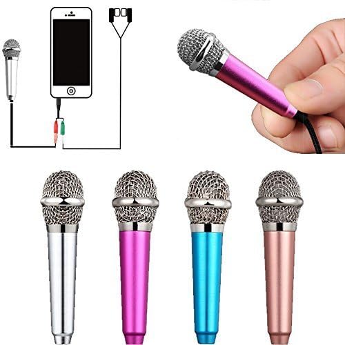 Hugston Mini Portable Vocal/Instrument Microphone For Mobile phone laptop Notebook Apple Iphone, Ipad, Ipod Touch, Samsung Android and Windows Smartphones With Holder Clip (Rose)