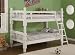 White Finish Solid Pine Wood Twin Size Bunk Bed (Bunkbed)