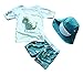Baby Toddler Boys Two Pieces Swimsuit Set Swimwear Dinosaur Bathing Suit Rash Guards with Hat UPF 50+ (Navy, 9-18 Months(Height:29