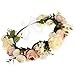 DDazzling Women Flower Headband Wreath Crown Floral Wedding Garland Wedding Festivals Photo Props (Champagne)