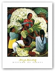 Mercado De Flores by Diego Rivera 24.5"x20" Art Print Poster