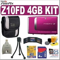 Fujifilm Finepix Z10fd 7.2MP Digital Camera (Hot Pink) + 4GB Accessory Kit