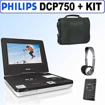 Philips DCP750/37 7 Inch Portable DVD Player With Ipod Docking and Carrying Case and Headphones - Philips APHIDCP750K1