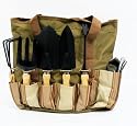 8 Piece Gardening Hand Tool set in large storage tote bag