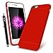 iPhone 6 Case, E LV iPhone 6S / 6 Case - Scratch Resistant Hybrid Soft Flex Rubber Shock-Absorption for iPhone 6S / 6 with 1 Screen Protector, 1 Stylus and 1 Microfiber Digital Cleaner RED