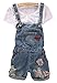 Difyou Women's Plus Pocket Denim Jeans Overall Shorts Jumpsuit Blue