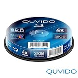 10 QUVIDO BD-R 25GB 4x Full Printable in Spindel // RiTEK