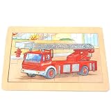 Puzzle en bois 12 pi�ces Camion de pompiers