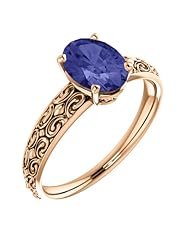 14K Rose Gold 8.00x6.00mm Oval Cut Tanzanite Ring -- LIFETIME WARRANTY