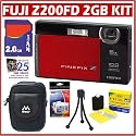 Fujifilm Fuji FinePix Z200fd 10 MP Digital Camera (Red & Black) + 2GB Accessory Kit