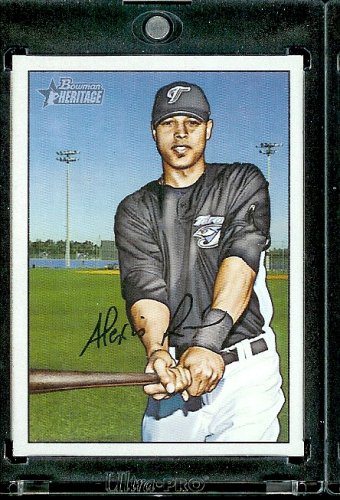 2007 Bowman Heritage # 180 Alex Rios - Toronto Blue Jays - Baseball Card in a Protective Display Case