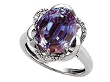 5.03 cttw 14k Gold Lab Created Oval Alexandrite and Diamond Ring LIFETIME WARRANTY