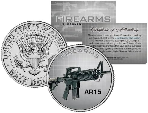 AR15 Gun Firearms JFK Kennedy Half Dollar US Colorized Coin
