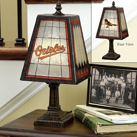 14" MLB Baltimore Orioles Baseball Stained Glass Table Lamp